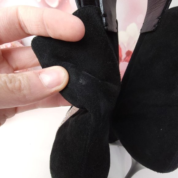 Giuseppe Zanotti Dina  Crystal Embellished Boots Black Suede Size 10 US 41 EU - Picture 10 of 10